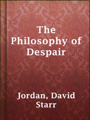 cover image of The Philosophy of Despair